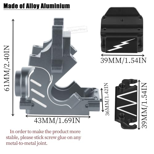 RC F/R Gearbox Case Diff 43t &10t Input Gear Upgrades for 1/8 Kraton/Outcast/Talion 6S BLX EXB,Notorious 6S BLX,1/7 Mojave 6S BLX EXB,BigRock/Fireteam 6S BLX,Titanium - color: Titanium(1set)
