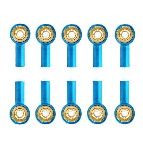 kingsea 10 Pcs Steering Linkage Tie Rod End M2 Ball Joint Linkage Tie Rod End for RC Car Boat Truck, Blue - color: Blue