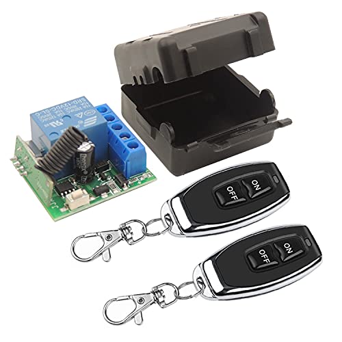 DieseRC 433Mhz Universal Wireless Remote Control Switch DC 12V 1CH RF Relay Receiver Module with 2 Transmitters, EV1527 Learning Code Remote Switch - color: 1 Recever and 2 Transmitters