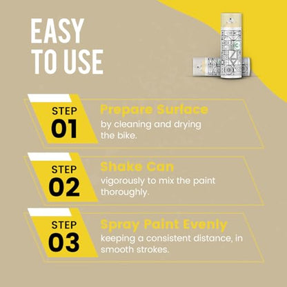 Spray.Bike Spray Paint - Chalk Farm (Off-White) | Designed Mainly for Bicycles | Multi-Use Acrylic Spray Paint for Metal, Plastic | High Coverage Bike Paint, 400ml - color: Chalk Farm