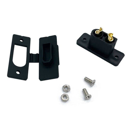 10Pcs Amass XT90E-M Battery Connector XT90E Male Plug Gold-Plated Connector with PVC Protective Sleeve Dust Cap for RC Aircraft Drone Accessories - style: XT90E-M Connector