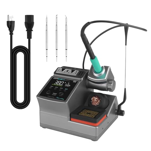 A9PRO Soldering Station 120W Handle Control Temperature 212°F-842°F Solder Station Soldering Iron with C210 Handle and 3 Soldering Tips