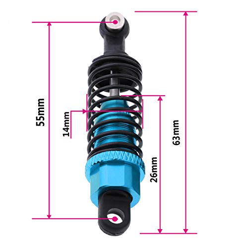 ShareGoo 2PCS RC Shock Absorber Upgrade Parts Compatible with WLtoys A949 A969 A979 K929 A959-b A969-b A979-b K929- b 1/18 RC Car,Blue