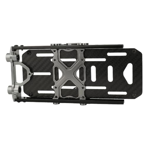 Metal Chassis Frame Kit Extended Rails with Shock Towers Battery Mount Bumper Mount Chassis Brace 4x4 Upgrade to SCX10 6x6 for 1/10 RC Crawler Axial SCX10 Modified Part (Titanium) - color: Titanium