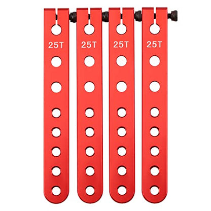 DJX 4PCS Aluminum 25T Servo Arm Horns for All 1:10 2WD/4WD ECX331007 RC Car (Red) - color: Red