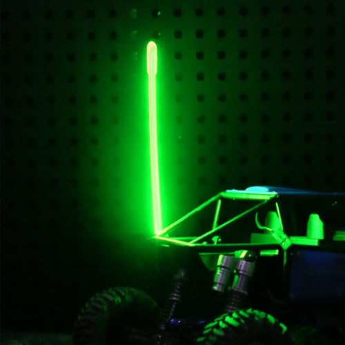 2PCS LED RC Whip Antenna Lights for RC Car/Boat, Green Light | Cuttable Flexible, Easy Plug-and-Play RC Glow Antenna, Water-Resistant - color: Green Light