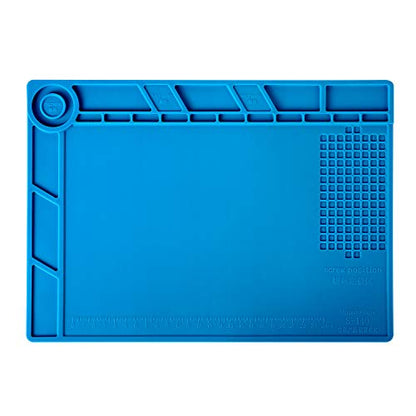 Kaisi S140 Magnetic Insulation Silicone Soldering Mat Magnetic Repair Mat | Heat Resistant Work Mat 932°F for Repair Electronics, Phone, Soldering Iron, Gun, BGA, Workbench, Size: 13.8 x 9.8 inch