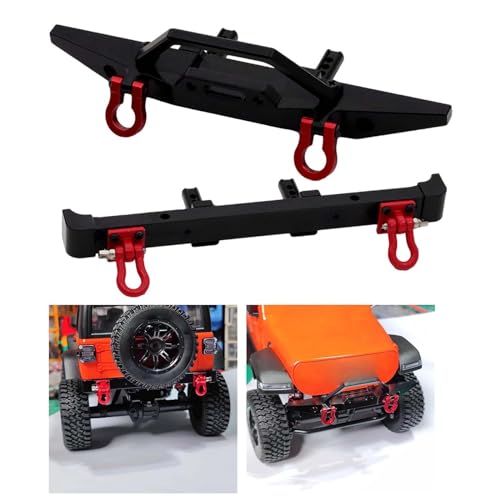 kowaku 1/12 RC Crawler Aluminum Bumper Set for MN128, Front and Rear Replacement Upgrade Parts for 1:12 RC Crawler Cars