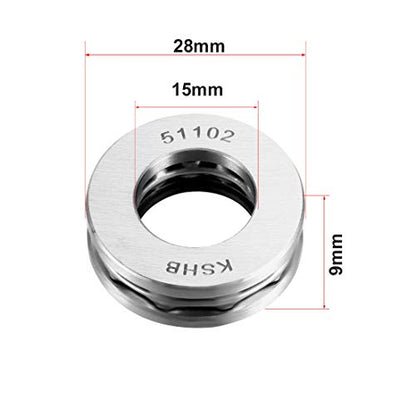 uxcell 51102 Thrust Ball Bearings 15mm x 28mm x 9mm Chrome Steel ABEC3 Single Row Roller 2pcs - size: 15mmx28mmx9mm