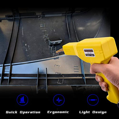 Plastic Welder, 800PCS Staples, Plastic Welding Kit, Must Have for DIYers, Instant On/Off, Welder Kit, Bumper Repair, Portable Toolbox (Yellow) - color: yellow