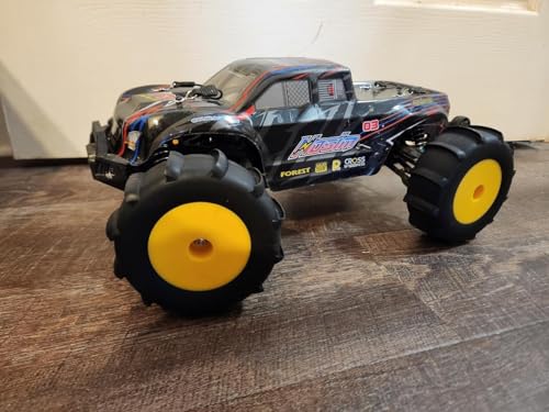 4PCS Off Road Snow Sand Rubber Tires Wheels for All 1/10 Scale RC Trucks (Yellow) - color: Yellow