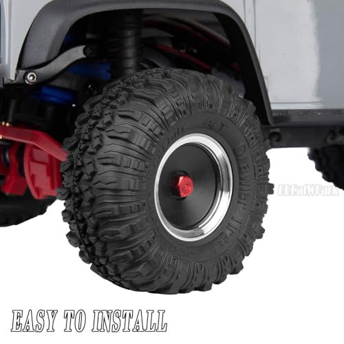 RC 1.0" Wheels and Tires for 1/18 TRX4M,1/24 SCX24 RC Crawler Car,RC Off Road Buggy Rally Truck Wheel and Tires,1.0 Alloy Wheel Rims & Rubber Tires,w/Foam Inserts,7mm Hex Rim,4PCS-(A) - style: 1.0 - (A-Gravel Tires)