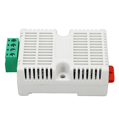 RS485 Temperature Humidity Transmitter, DIN Rail Sensor Module with Digital Chip Industrial Monitoring for PLC Cabinet Server Room ABS DC12V 1 Pack