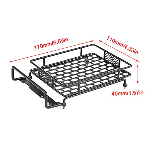 RC Car Roof Rack, Large/Medium/Small Steel Model Vehicle Luggage Tray Roof Rack for Tamiya CC01 / CR01 / D90 / SCX10 1/10 1/8 RC Crawler Car(18.00 * 12.00 * 4.00) - size: 18.00*12.00*4.00