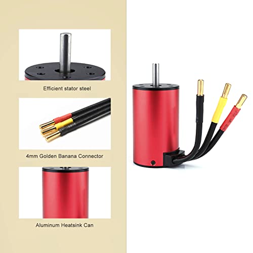 GoolRC 3670 2150KV Brushless Motor Sensorless Waterproof Motor and 120A Brushless ESC with T Plug + Heat Sink + Programming Card Combo Set Replacement for HSP HPI Traxxas 1/8 RC Car Truck