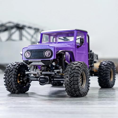 for TRX4M for Defender for Bronco 1/18 RC Crawler Car Upgrades Parts IR40 Hard Body Shell with Cage RC Car Parts(Purple) - color: Purple