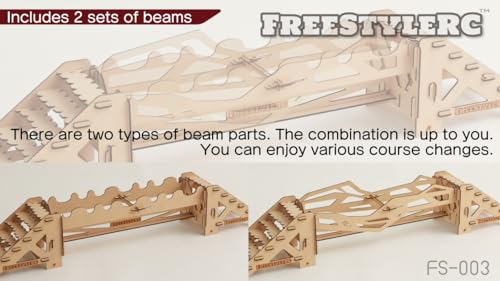 FreeStyleRC FS-003,Beams＆Stairs Obstacle,1/18 1/24 RC Crawler,Wooden kit that Requires Assembly