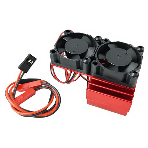 Dual Cooling Fan Set for ESC Motor Slash Rustler Stampede Hoss 4X4 VXL | 1/10 Scale,RC Cars,Dual Fans,ESC Cooling,Motor Cooling,High Airflow,Easy Installation,Durable Construction