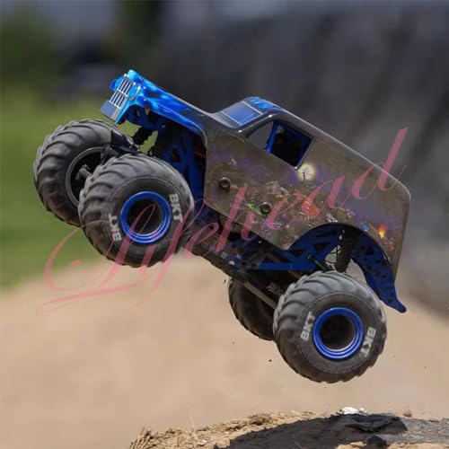 Lifehead 1/16 RC Monster Truck Snow Sand Tires for 1/12 1/14 1/16 RC Off Road Monster Truck TRAXXAS E-REVO SUMMIT Tamiya Losi HBX 16889 S1601/12mm Hex/OD 100mm - color: Blue