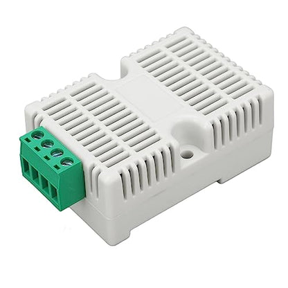 RS485 Temperature Humidity Transmitter, DIN Rail Sensor Module with Digital Chip Industrial Monitoring for PLC Cabinet Server Room ABS DC12V 1 Pack