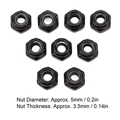 40Pcs RC Wheel Lock Nut Iron M2.5 Hex Accessory Set Kit for 1/18 Climbing Car - and (Black)