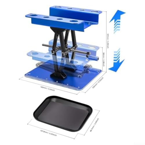 Adjustable RC Car Work Stand for 1/8 to 1/24 Scale Models - Aluminum Alloy Repair Station with Height Lift Platform(red) - color: Red