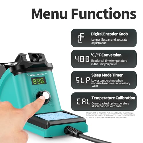 YIHUA 926 III Soldering Iron Station Kit with 12-IN-1 Helping Hands, Solder Dispenser, Lead-Free Solder, 6 Soldering Tips, Desoldering Pump
