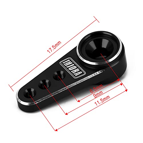 INJORA Mini Servo Horn for ES08MA II Servo Upgrade Parts, 2Pcs (Black＆Red)