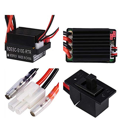 Jectse ESC Brushed 320A, Professional Electronic Speed Controller Two Way,RC Accessory Suitable for RC Cars Model and Ship Boats Multifunction Servo Tester
