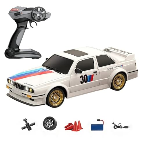 HTLNUZD 1/16 E30 RC Car - Retro Sports High-Speed 2.4G 4WD Hobby Model | Adult Collectible Gift (1/16 White E30) - color: 1/16 White E30