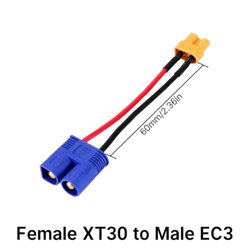 INJORA XT30 to JST-RCY JST PH2.0 TRX-4M T-Style EC3 Battery Adapter Cable