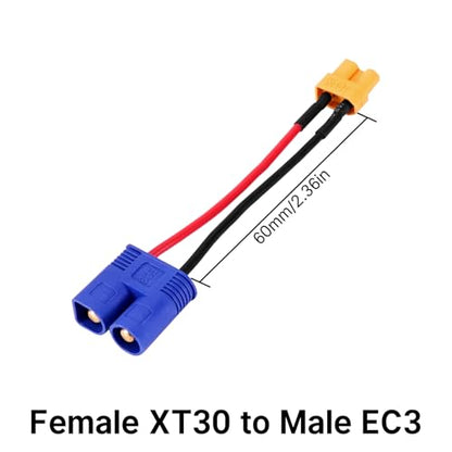 INJORA XT30 to JST-RCY JST PH2.0 TRX-4M T-Style EC3 Battery Adapter Cable