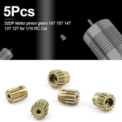 Aluminum Alloy 32P 0.8M Pitch Pinion Gear Set Fit for 1/10 RC Car Truck Motors - size: 12T-16T