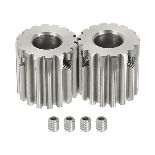 uxcell 2Pcs 1 Mod 16T Spur Gear 8mm Bore, 304 Stainless Steel Pinion Gear, 20°Pressure Angle, for Spur Rack and RC Model Car or Motor DIY - size: 1 Mod 16T, 8mm