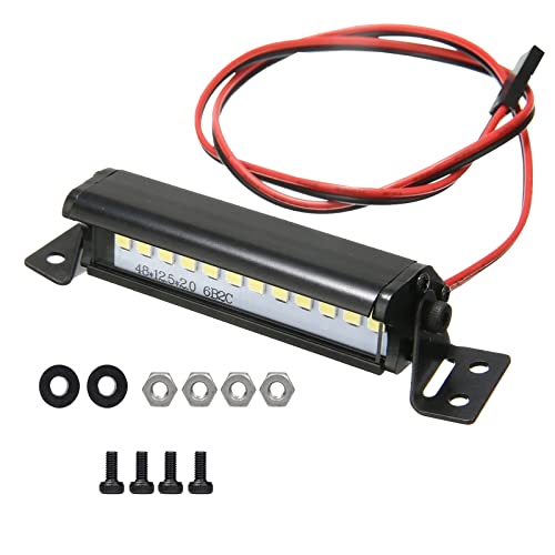 RC Light Bar 12LED Roof Lamp for 1/10 RC Crawler | Super bright,50mm/1.97",More robust thicker casing