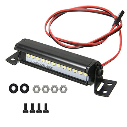 RC Light Bar 12LED Roof Lamp for 1/10 RC Crawler | Super bright,50mm/1.97",More robust thicker casing