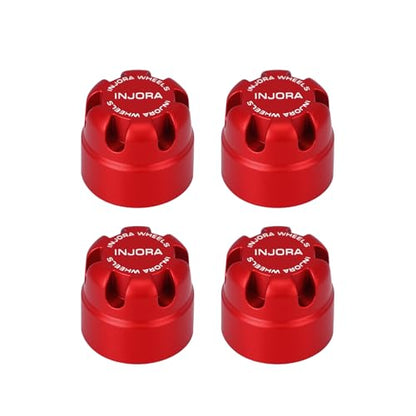 INJORA M2.5 Wheel Lock Nuts with Aluminum Cap for 1/18 RC Crawlers Upgrade(Red) - color: Red