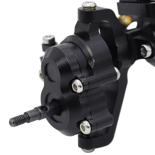 Aluminum Front Rear Portal Axle Complete Axles Set with Servo Mount for 1/18 RC Crawler Redcat Ascent-18 Ascent18 Upgrade Parts (Black) - color: Black