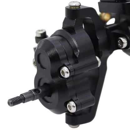 Aluminum Front Rear Portal Axle Complete Axles Set with Servo Mount for 1/18 RC Crawler Redcat Ascent-18 Ascent18 Upgrade Parts (Black) - color: Black