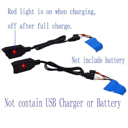 Blomiky 2 Pack H102 7.4V 1.3A Lithium Battery Charger Cable with XH-3P Connector Plug for RC Truck 7.4V 2S Lipo Battery and H120 H100 H101 H103 H110 H112 H108 RC Boat and Trucks Quadcopter H106 USB 2