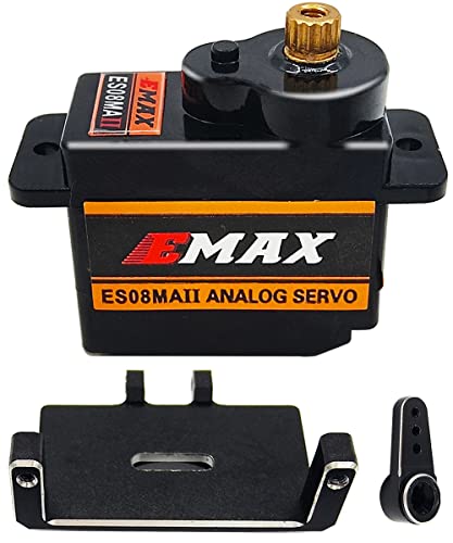 EMAX Steering Servo with Servo Mount and Horm for SCX24 | 12g Micro Steering Servo,for 1/24 Rc Crawler Plane Airplane Robot,Powerful,Smooth,Quiet,Fast - size: Combo Pack 1