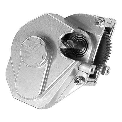Share Goo Aluminum Complete Transmission Gearbox w/Transmission Gear Upgrade Part Compatible with Axial SCX24 Deadbolt C10 JLU Gladiator Bronco 1/24 RC Crawler Car (Silver) - color: Silver