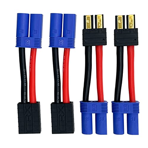 2 Pairs RC LiPo Battery Connector Adapter Compatible with Lipo Battery Plug to EC5 Male Female on ESC Charge - style: Tr to EC5