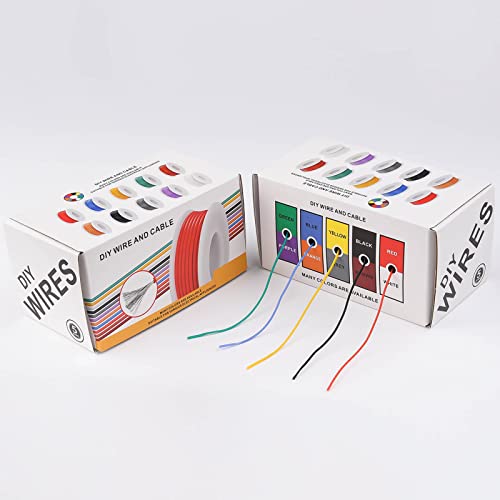 30 AWG Stranded Electrical Wire 30 Gauge Tinned Copper Wires Flexible Silicone Electric Hook Up Wire Kit OD:1.1mm, 5 Colors 32.8ft/10m Each, DIY/Automotive/Home/Power Wiring Kit - size: 5 Colors each 32.8Ft, style: 30AWG-Stranded