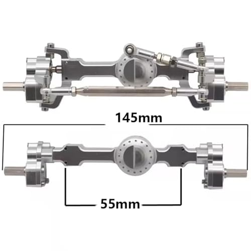 Metal Front and Rear Portal Axle Assembly Kit with 10.5mm High Ground Clearance for MN D90 MN99S FJ45 for WPL C14 C24 RC Crawler 1/12 1/16 Scale Upgrade Parts (Silver) - color: Silver