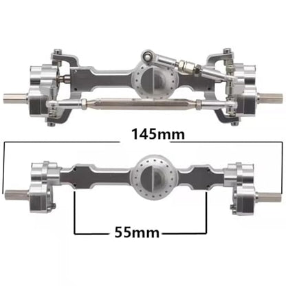 Metal Front and Rear Portal Axle Assembly Kit with 10.5mm High Ground Clearance for MN D90 MN99S FJ45 for WPL C14 C24 RC Crawler 1/12 1/16 Scale Upgrade Parts (Silver) - color: Silver