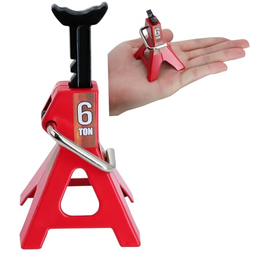 4 Pack 1/10 Remote Control Car Scale Metal Jack Stand Repair for Traxxas TRX4 Axial SCX10 1/10 RC Climbing Car,Note: for 1:10 RC Cars only, not for Real Cars(Red) - color: Red