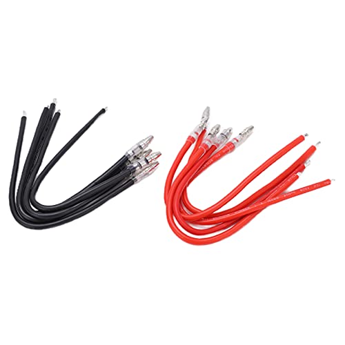 10Pcs 16AWG RC Motor Extension Cable 4.0mm Bullet Connectors, Soft Silicone Wire Banana Plug Wire for Brushed Motor 380/390/540/550/775/795 SCX10 D90 GEN8 Crawler Car