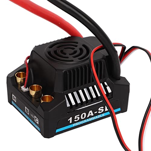 Diydeg 150A Brushless ESC, Electric Speed Controller Compatible with Sensorless Brushless Motors with Multiple Protections, Easy Programming RC ESC for 1/8 RC Car Truck