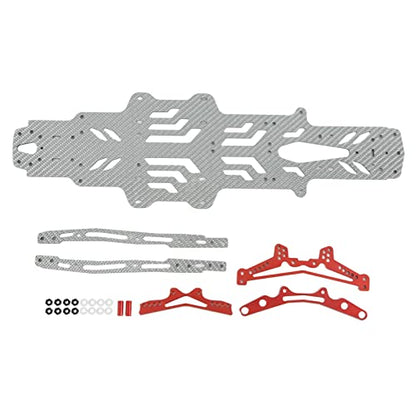 RC Drift Racing Chassis Plate, Carbon Fiber Aluminum Alloy RC Car Chassis Upgrade Parts, High Strength CNC Carbon Fiber for MST RMX2.0S RRX2.0S 1/10, Lightweight Two Layer Hollow D (Silver SSG) - color: Silver Ssg
